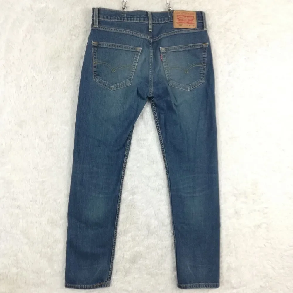 Levi's Mens Jeans 502 Taper Fit‎ Denim Blue Medium Wash Whiskering 31x32